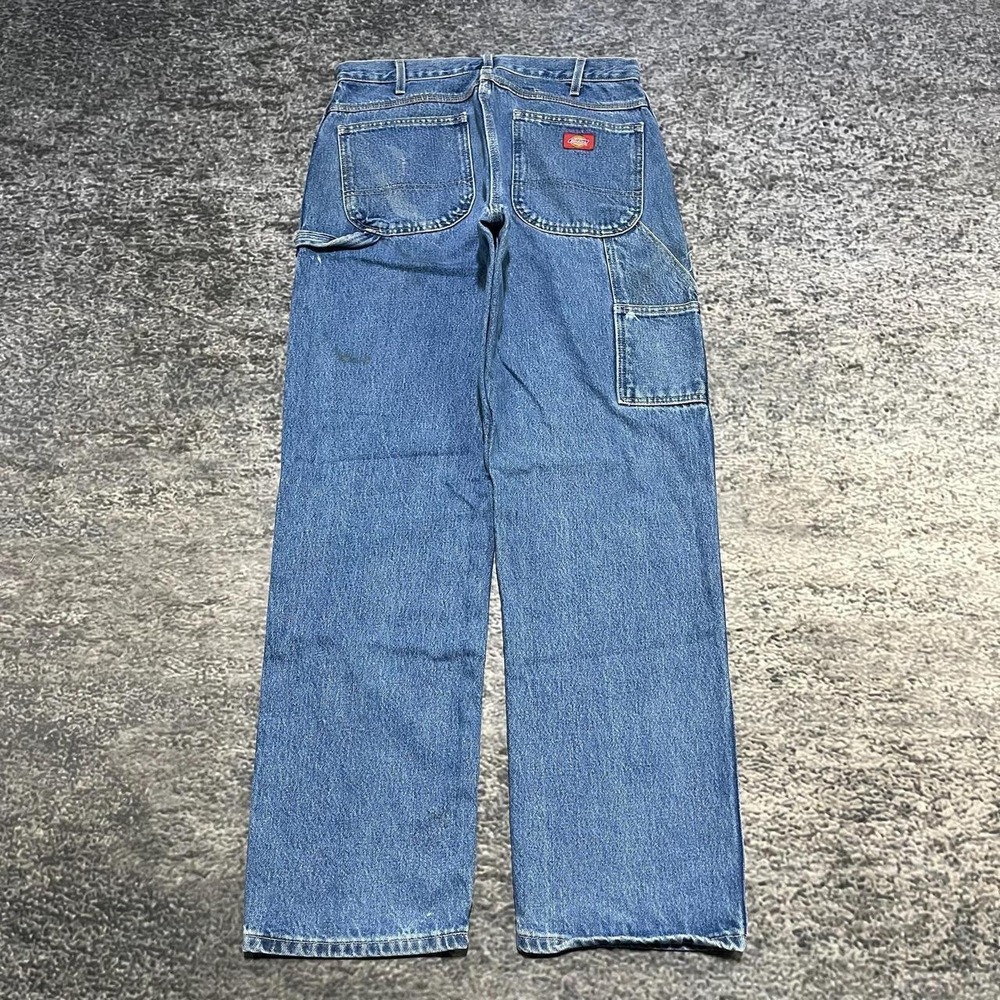 Dickies Carpenter Jeans Relaxed Fit Mens 34x32 Blueβ Utility Workwear Denim Y2K